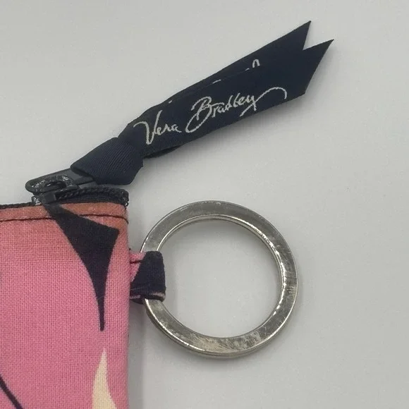 Vera Bradley Zip Coin Purse ID Holder Credit Card Case Pink Flowers Wallet‎ - Picture 9 of 12